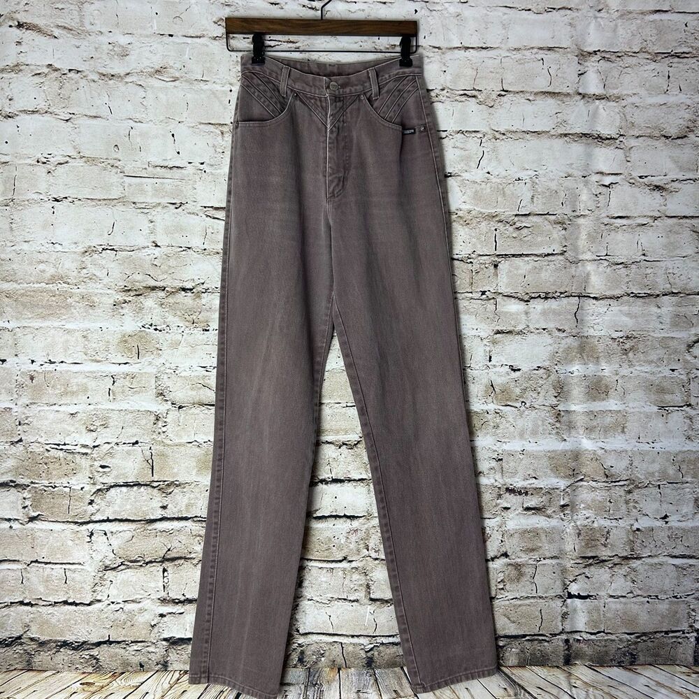 Vintage Roughrider Bareback Jeans Women 27x36 Brown Denim Circle T Western Pants
